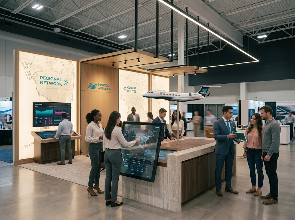 Pop-up activation or trade show booth in use